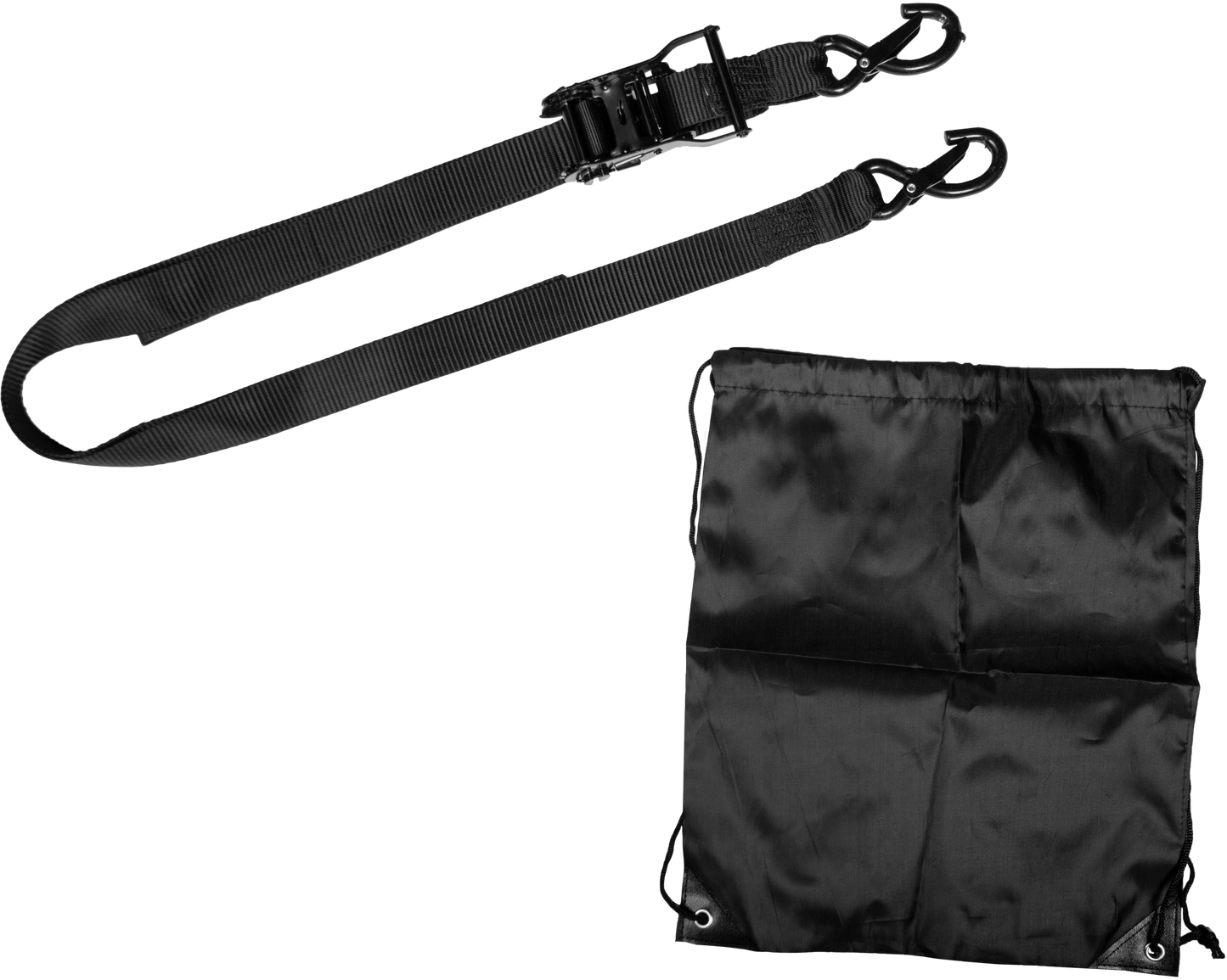 1.5" X 8' Ratchet Soft Tie Down Black 2/Pk