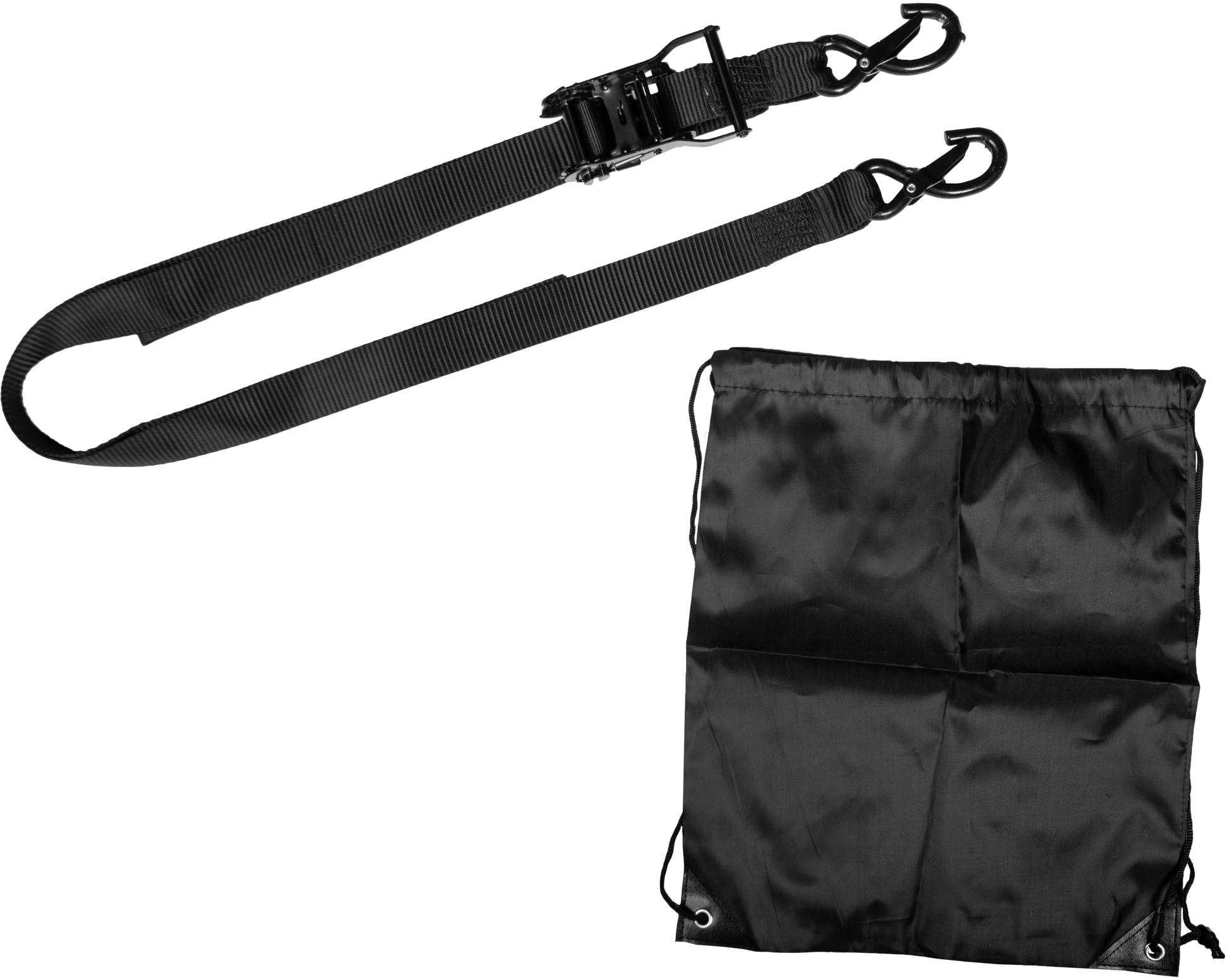 1.5" X 8' Ratchet Soft Tie Down Black 2/Pk