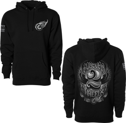 Two Wheels Hoodie Black Sm