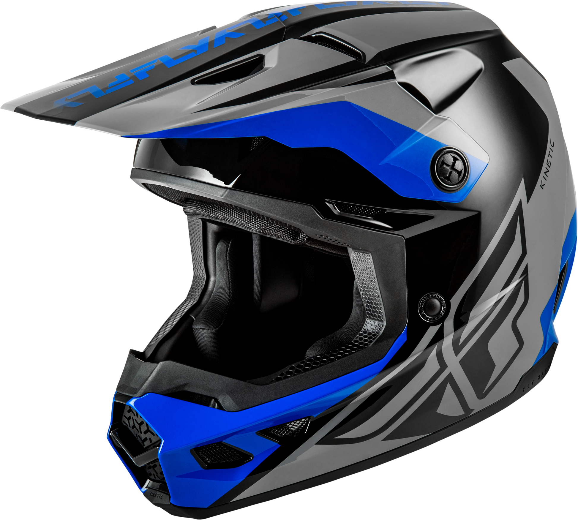 Kinetic Crest Helmet Grey/Black/Blue 2x