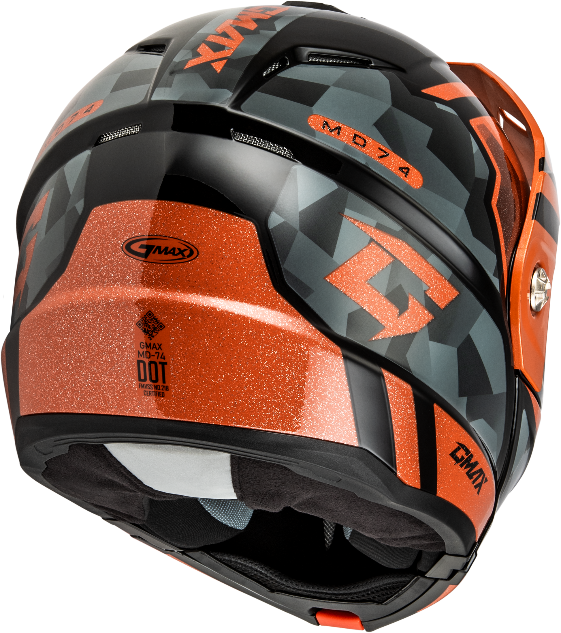 Md 74 Striker Modular Helmet W Smk Shield Blk/Gry/Or Mtlc Sm