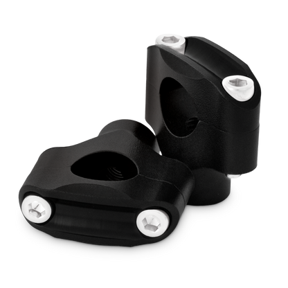 Burly Brand Reaper Riser Clamp 2-Bolt 1-1/2in Tall for 1in Bar, Set - Texture Black