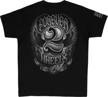 Two Wheels Youth Tee Black Yl