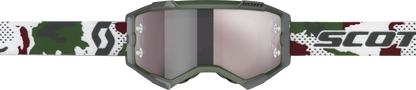 Fury Goggle Dark Green/White Camo W/Silver Chrome Works