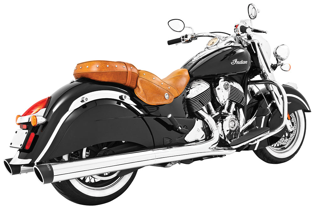 Liberty Slip Ons 4" Chrome W/Black Tip `14 20 Indian