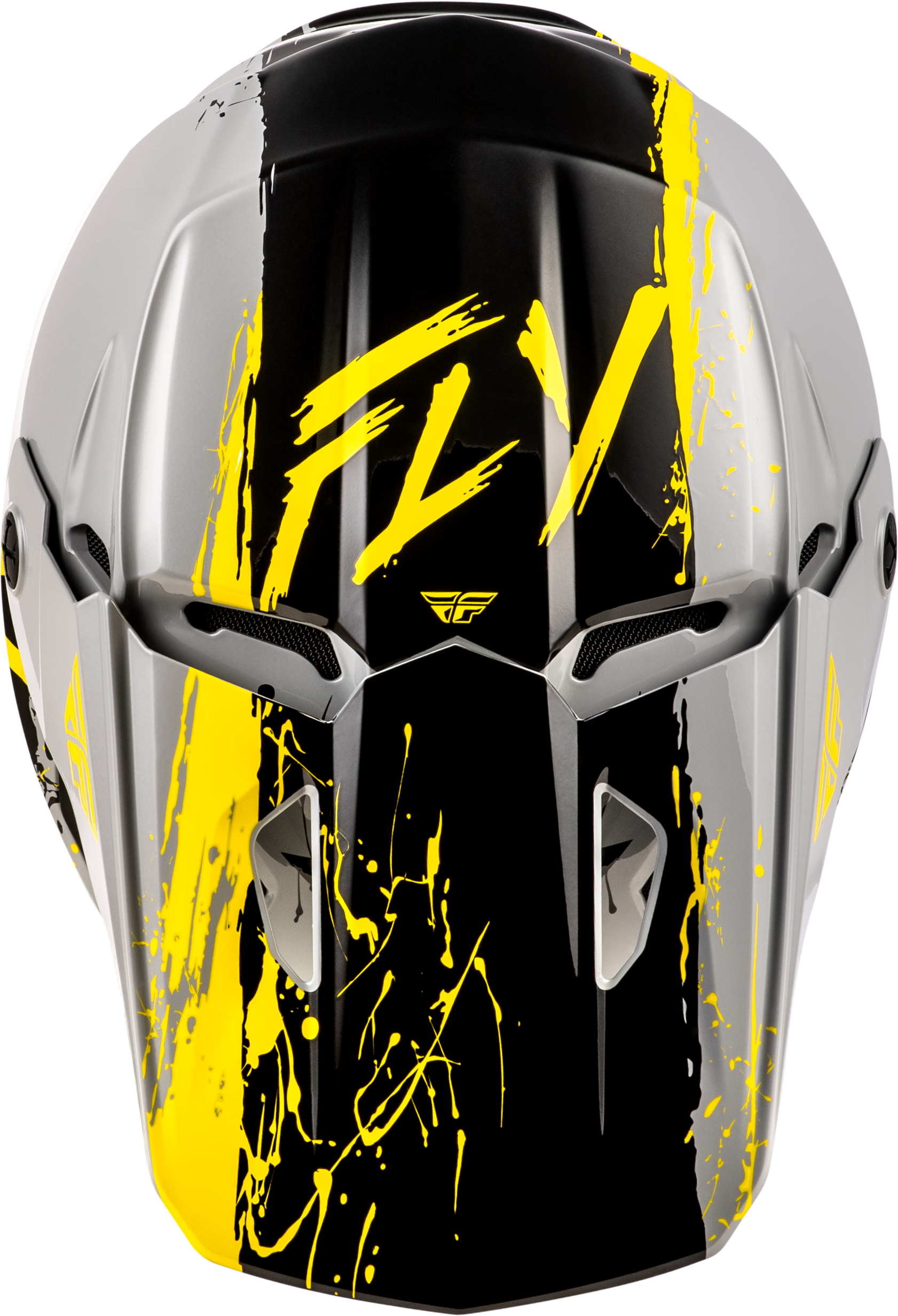 Youth Kinetic Drip Helmet Grey/Black/Yellow Yl