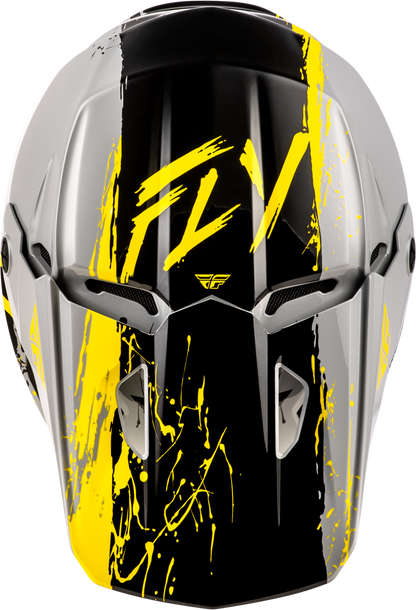 Youth Kinetic Drip Helmet Grey/Black/Yellow Yl
