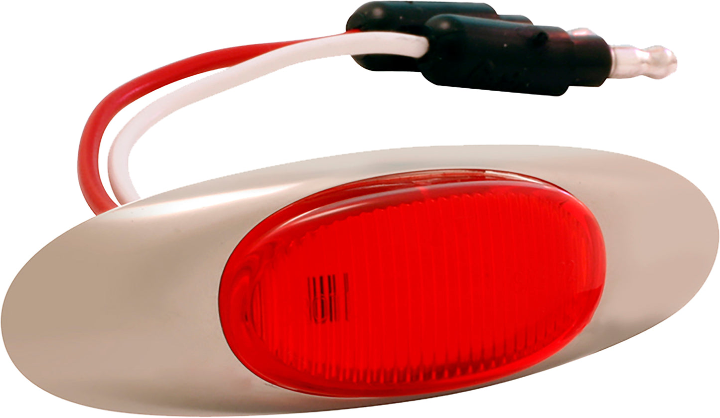 Micronova Oval Led Red W/Chrome Bezel