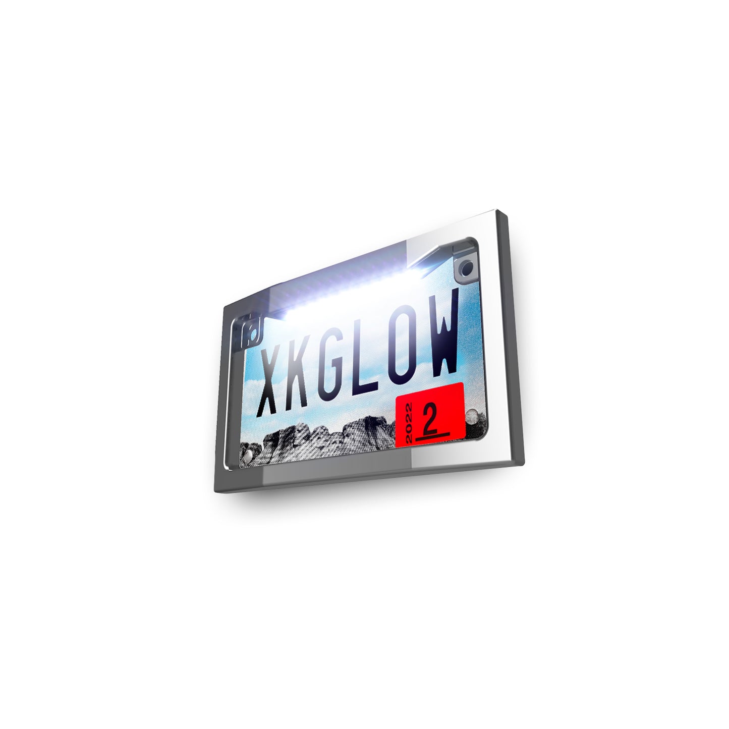 Lighted License Plate Frame Chrome