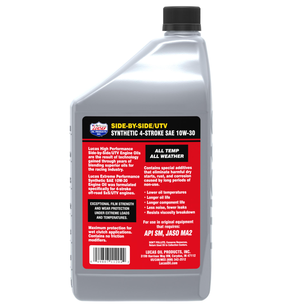 Sxs Synthetic Oil 0w40 4t 1 Qt (6/Case Sold Ea)