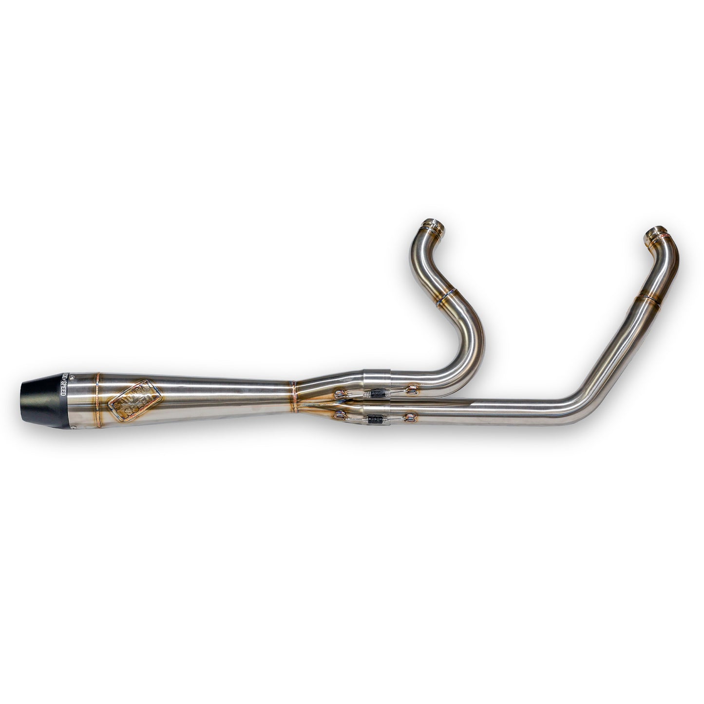 Intmdtr M8 Softail Mid Brushed Ss W/Black End Cap