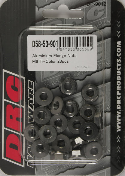 Aluminum Flange Nuts Titanium M6x12mm 20/Pk