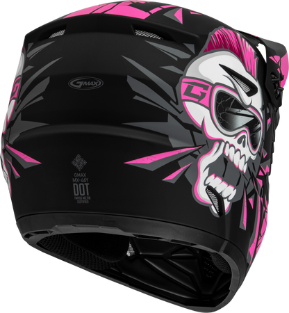 Youth Mx 46y Unstable Helmet Matte Black/Pink Yl