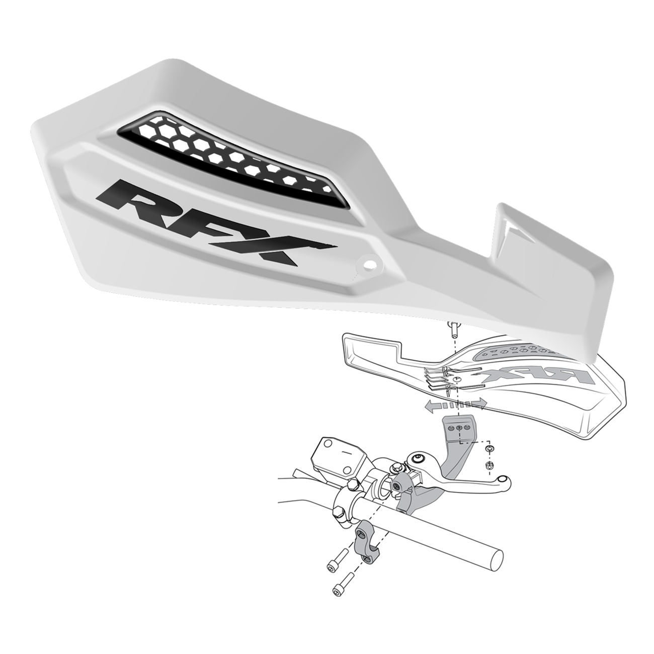 Race Series Handguard White Inc Mount Kit