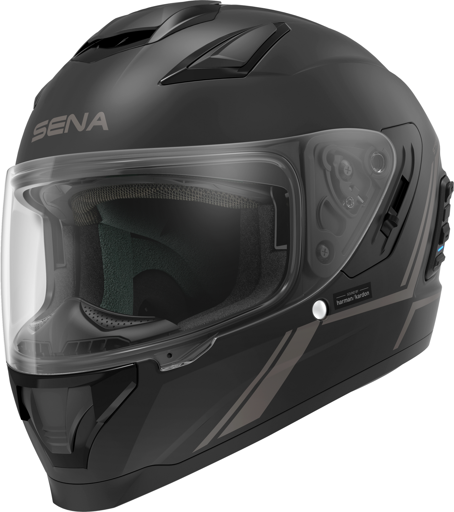 Stryker Full Face Helmet With Mesh Intercom Matte Black Xl