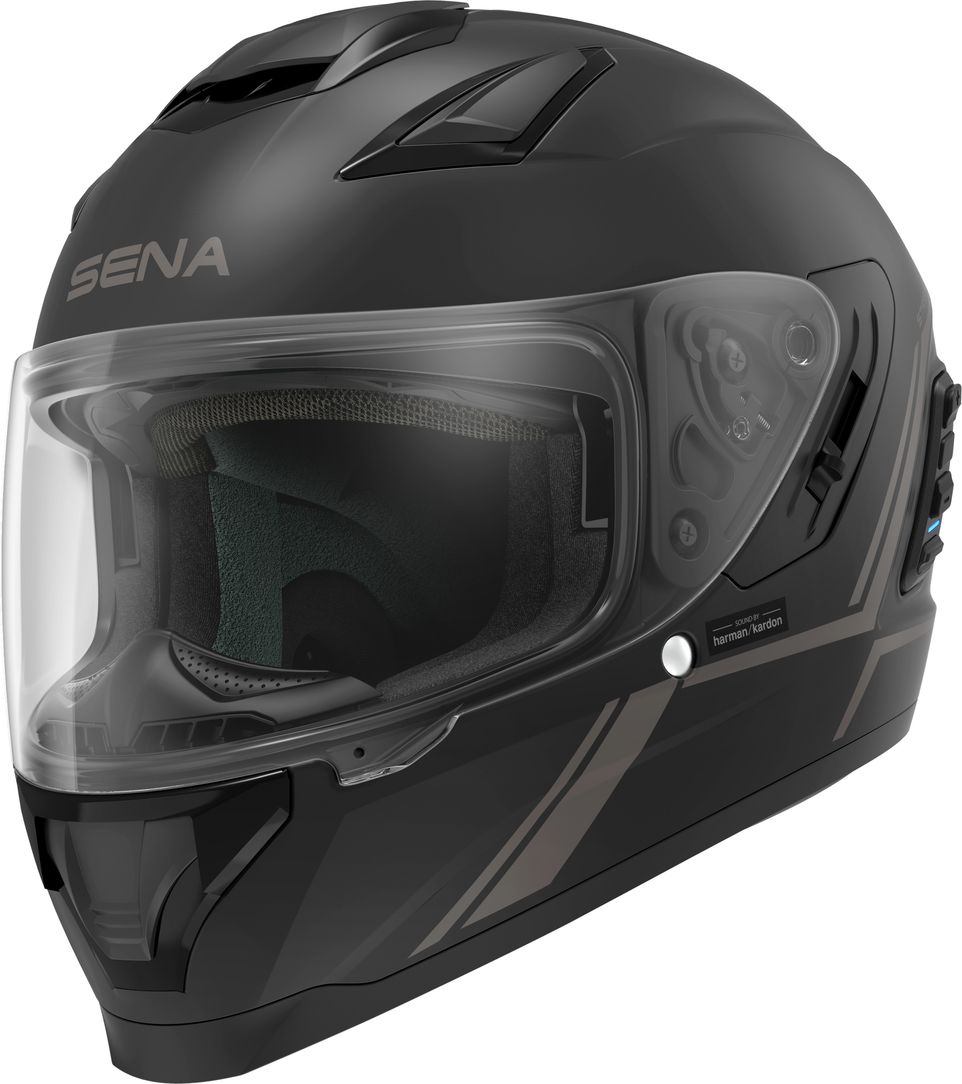 Stryker Full Face Helmet With Mesh Intercom Matte Black 2x