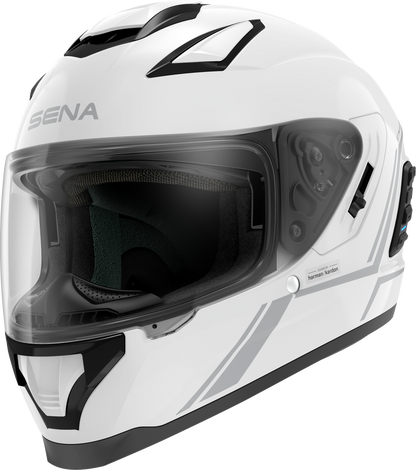 Stryker Full Face Helmet With Mesh Intercom Gloss White Lg