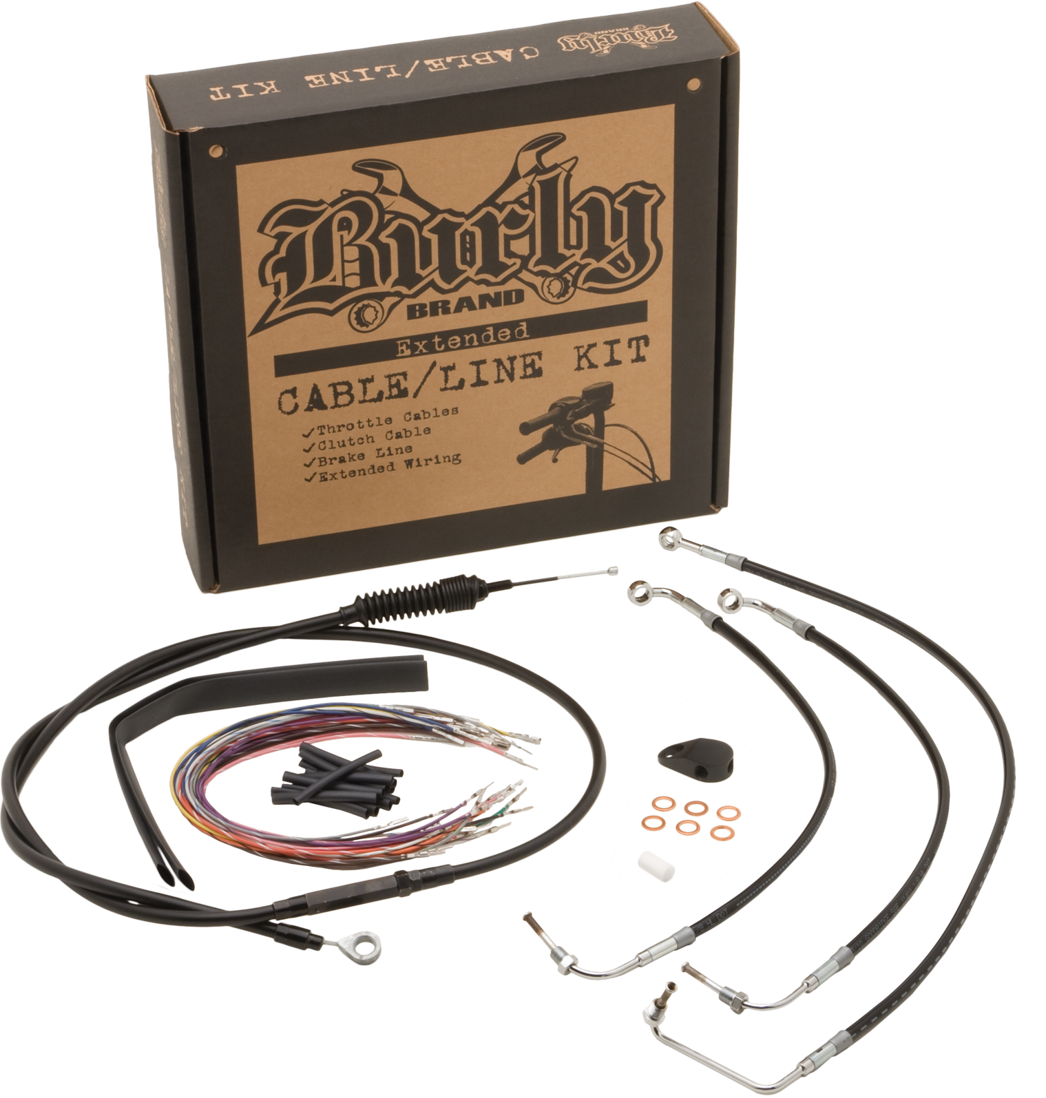 Burly Cntrl Kit 12" Ape Black Non Abs