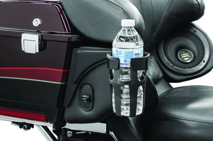 Kuryakyn Reflex Drink Holder Right Side HD Touring Passenger Mount 96-13 Gloss Black
