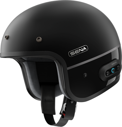 Surge Open Face Helmet W/Mesh Matte Black/Glossy Black Md