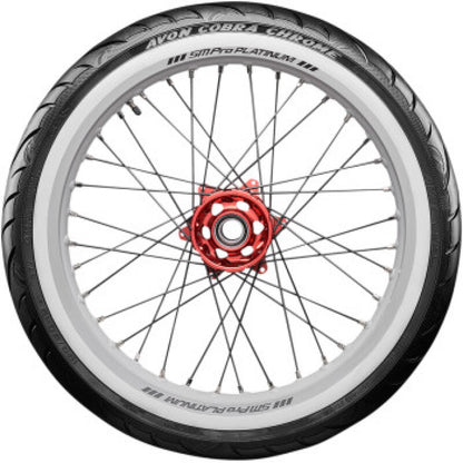 Avon Cobra Chrome AV91 White Sidewall Front Tire - 100/90-19 57V 1DK