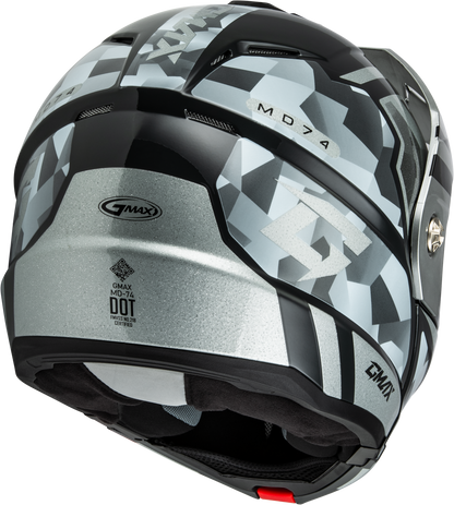 Md 74 Striker Modular Helmet W Slvr Shield Slvr/Blu Mtlc Sm