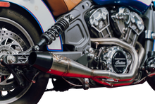 Indian Scout Mid Length Brushed Ss W/ Blk End Cap