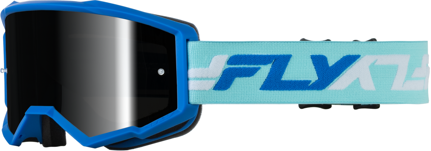 Youth Zone Goggle Blue/White W/ Black Mirror/Smoke Lens