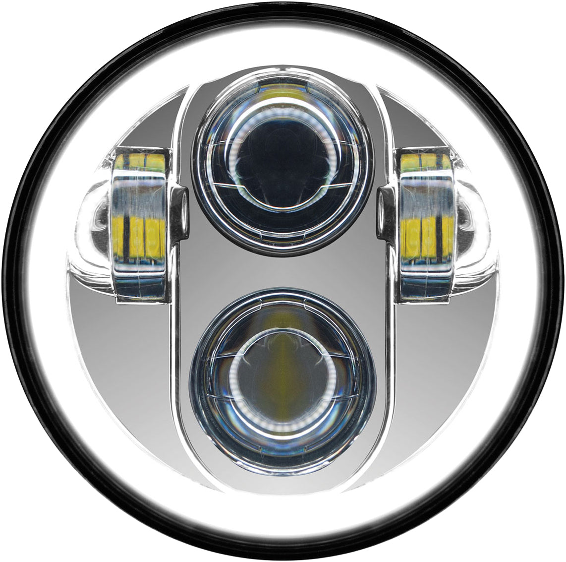 5 3/4" Led Headlight With Full Halo Chrome