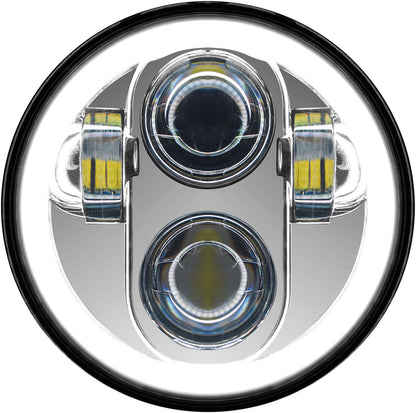 5 3/4" Led Headlight With Full Halo Chrome