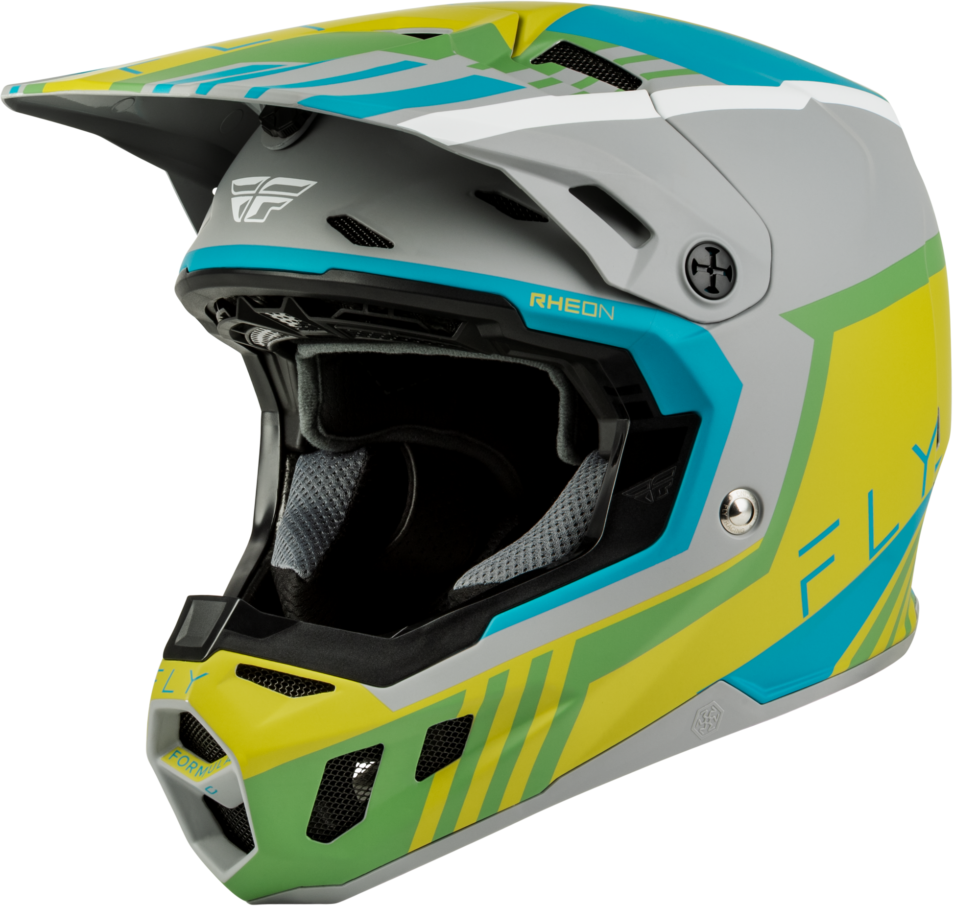 Formula Cc Strike Helmet Matte Grey/Green/Teal Md