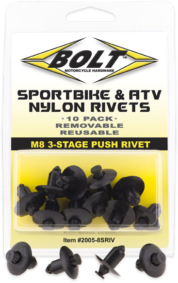 M8 Three Stage Push Rivet Kit 10/Pk