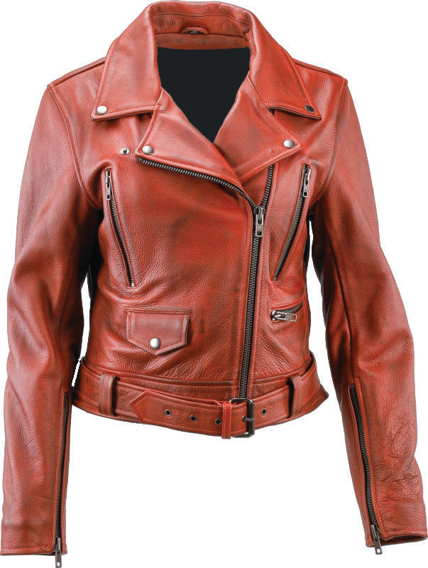 Kuryakyn Leather By River Road Arabian Spice Leather Jacket Red Womens - XL