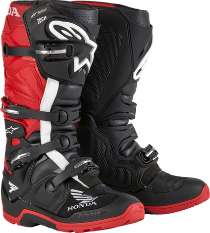 Honda Tech 7 Enduro Drystar Black/Bright Red Sz 15