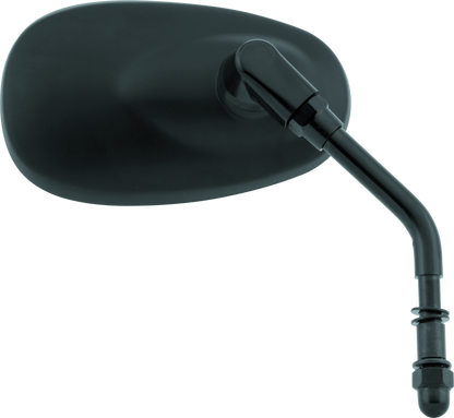 BikeMaster Harley Oval Mini Mirror - Each - Matte Black