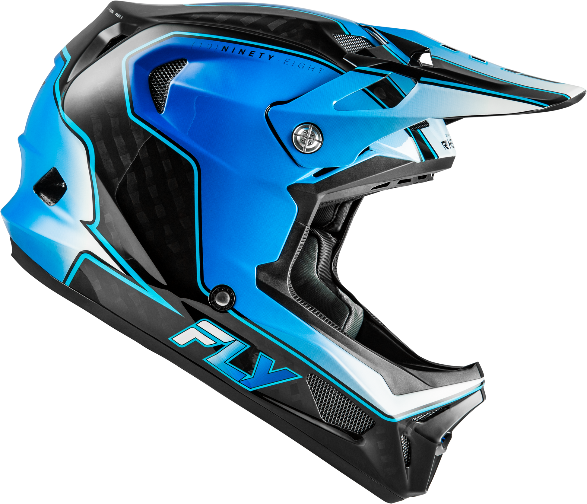 Werx R Flow Carbon Helmet Black Carbon/Blue/White Sm