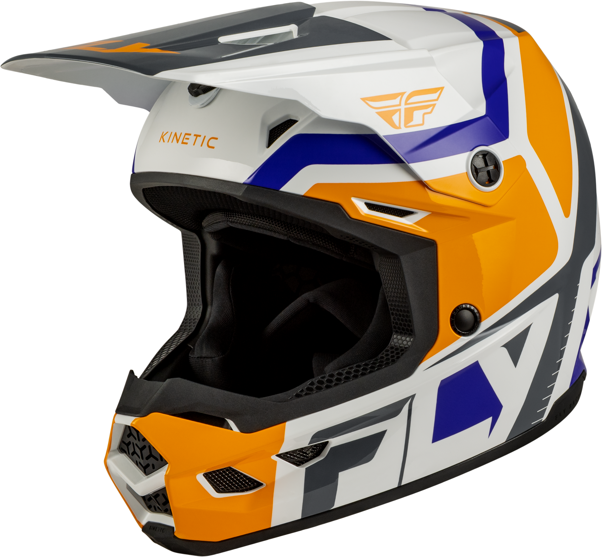 Youth Kinetic Scrap Helmet White/Orange/Blue/Grey Ys