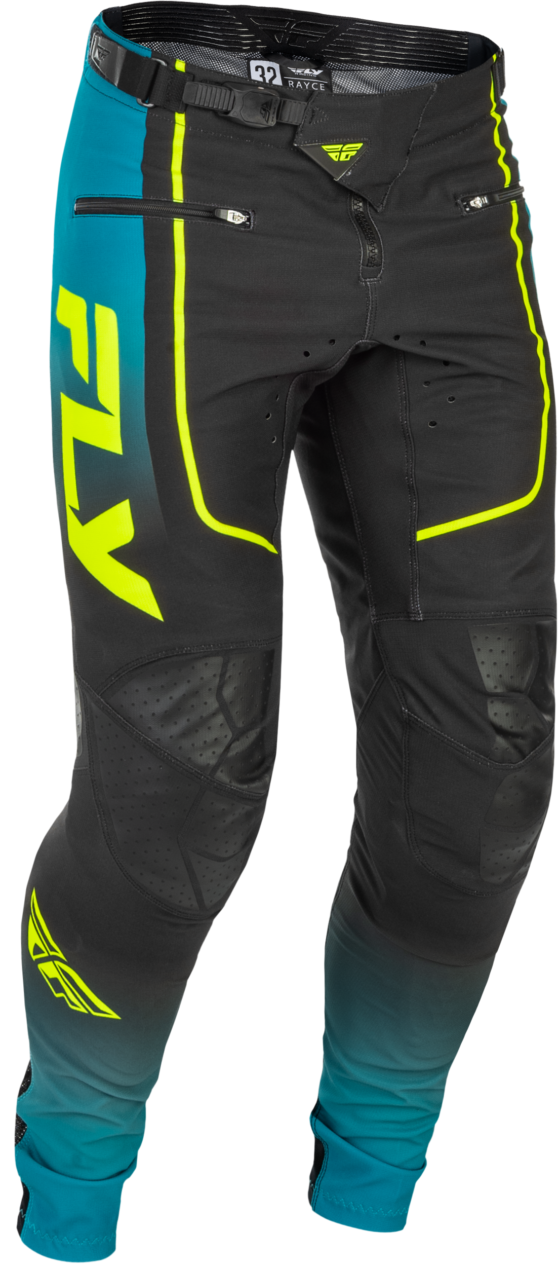 Rayce Bicycle Pants Teal/Black/Lime Sz 38