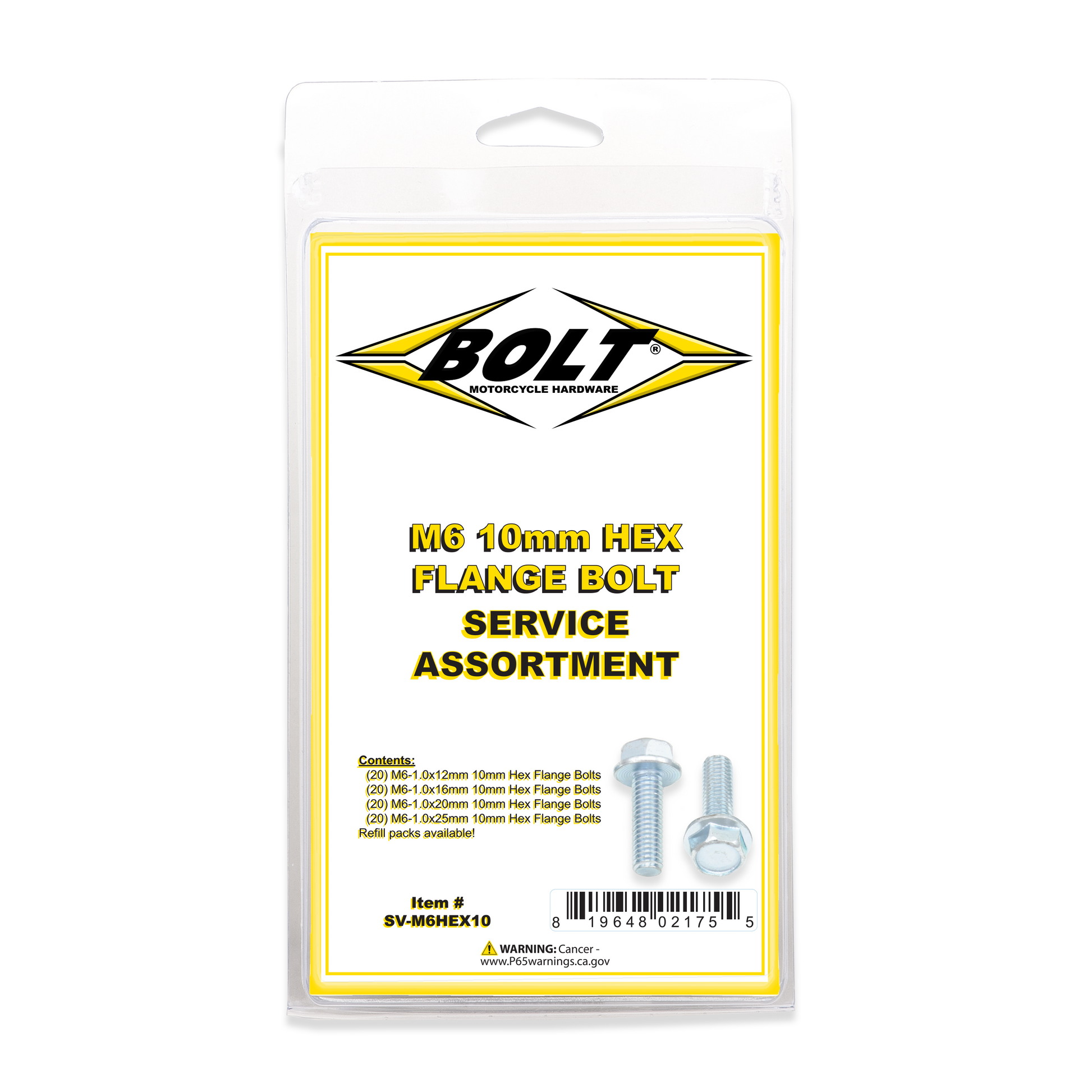 M6 10mm Hex Flange Bolt Assortment 80 Piece Kit