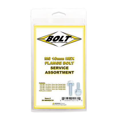 M6 10mm Hex Flange Bolt Assortment 80 Piece Kit