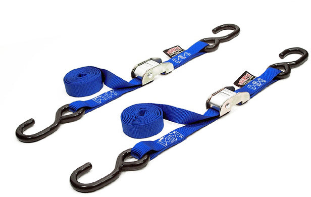 Tie Down Cam S Hook 1"X5.5' Blue Pair