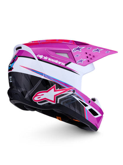 S M3 Falcon Helmet Ece06/Dot Prpl/Wht/Blk/Pink Fl Gl Xl