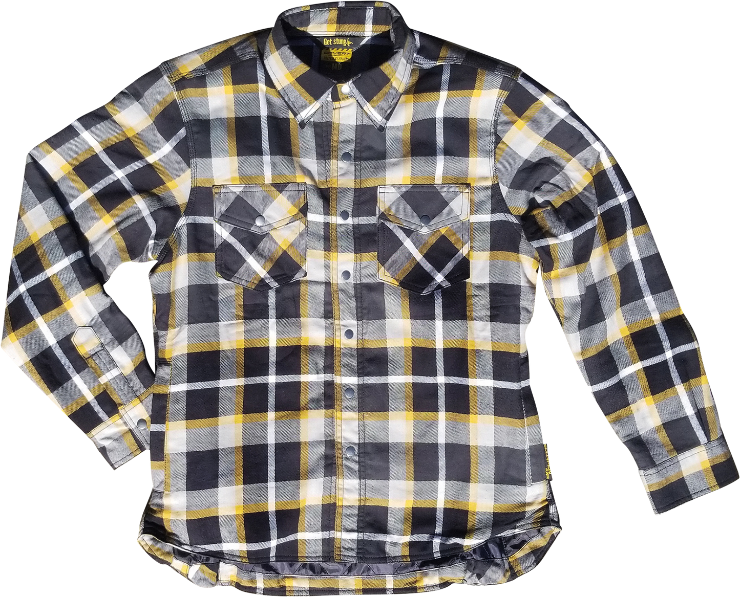 Covert Womens Flannel White/Yellow Sm
