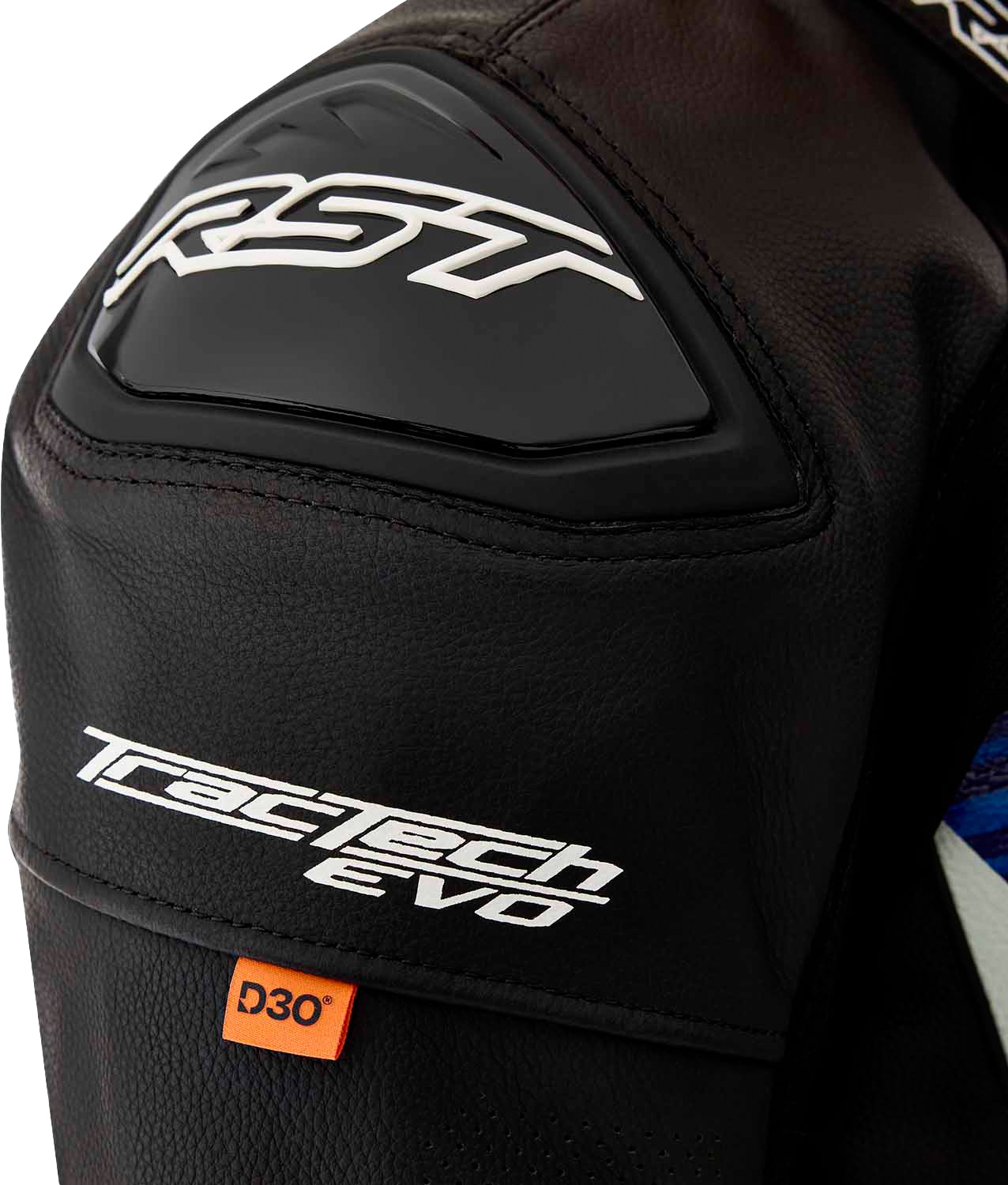 Tractech Evo D3o Jacket Blk/Blue Leather Md