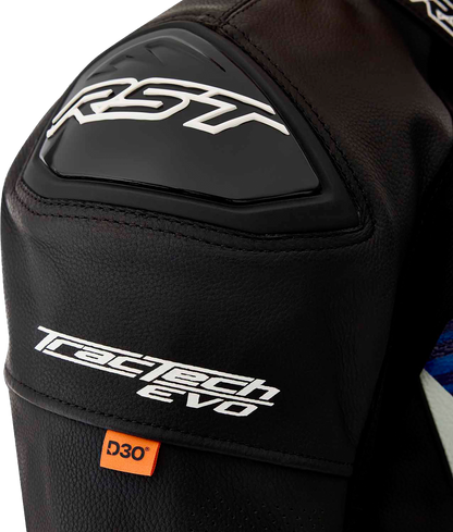Tractech Evo D3o Jacket Blk/Blue Leather Xl