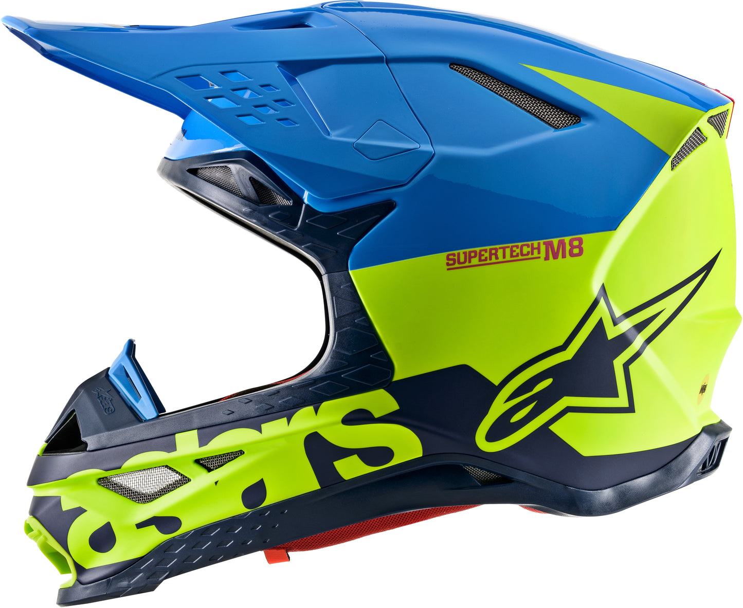 S.Tech S M8 Radium Helmet Aqua/Yellow Fluo/Navy Lg