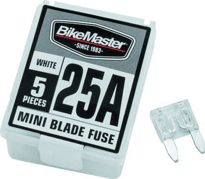 BikeMaster 5Piece 25A Replacement Mini Blade Fuse
