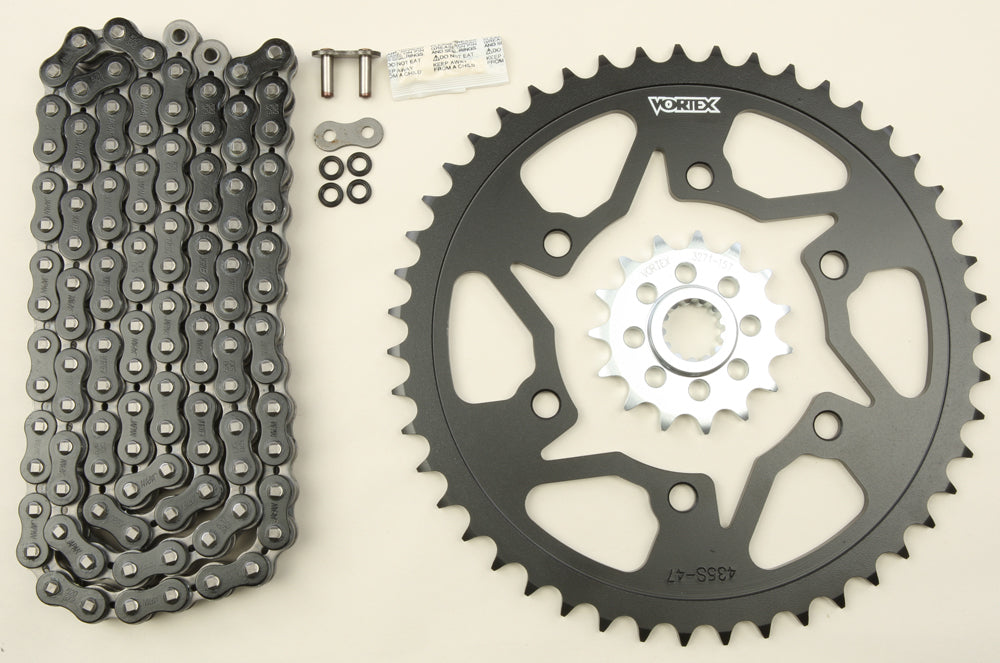 Sprocket/Chain Kit Stl/Stl 15/47t Sil Sx3 520 114l Blk