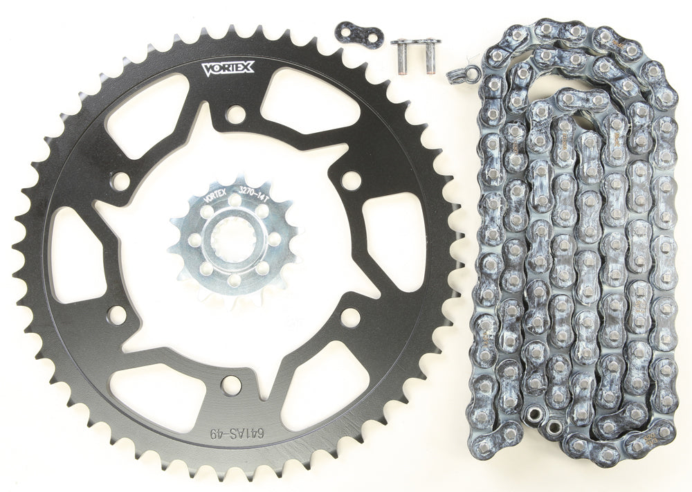 Sprocket/Chain Kit Stl/Stl 14/49t Sil Sx3 520 108l Blk