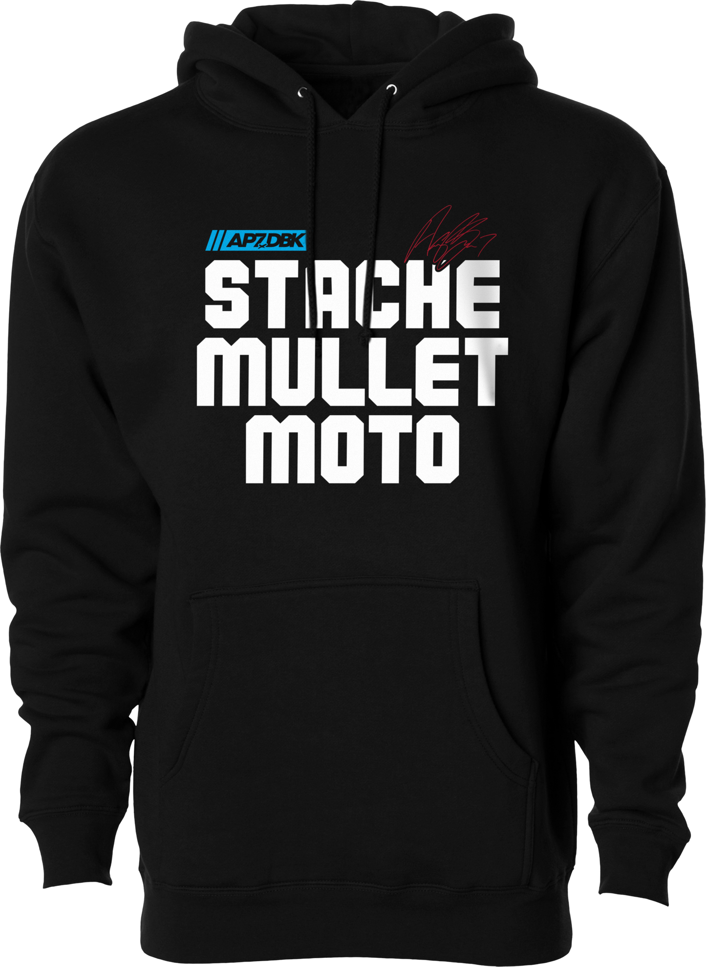 Stache Mullet Moto Hoodie Black Xl